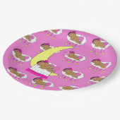 マゼンタガールズベビーシャワー ペーパープレート (アングル)