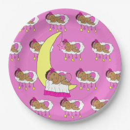 マゼンタガールズベビーシャワー ペーパープレート