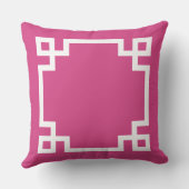 マゼンタギリシャ鍵カスタムモノグラムイニシャル クッション (裏面)