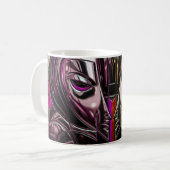 マゼンタクロームフェイス コーヒーマグカップ (正面左)