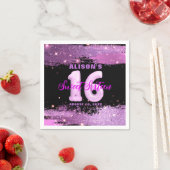 マゼンタグモダンラムSweet sixteen誕生日 スタンダードカクテルナプキン (インサイチュ)