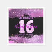 マゼンタグモダンラムSweet sixteen誕生日 スタンダードカクテルナプキン (正面)