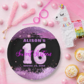 マゼンタグモダンラムSweet sixteen誕生日 ペーパープレート (パーティー)