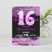 マゼンタグモダンラムSweet sixteen誕生日 招待状 (スタンド正面)