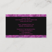 マゼンタグリッターおよびブラック・ビジネス・カード 割引カード (裏面)