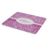マゼンタグリッターのパーソナル化切断板 カッティングボード (角)
