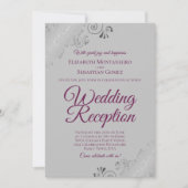 マゼンタグレーシルバーフリル結婚式の披露宴 招待状 (正面)