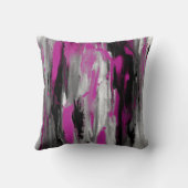 マゼンタグレー白黒抽象芸術装飾用クッション クッション (裏面)