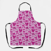 マゼンタコケット弓ハート ガーリー エプロン (正面)