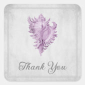 マゼンタコンチシェルありがとうシール スクエアシール (正面)