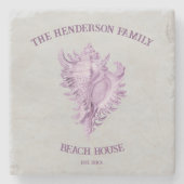 マゼンタコンチシェルストーンコースター ストーンコースター (正面)