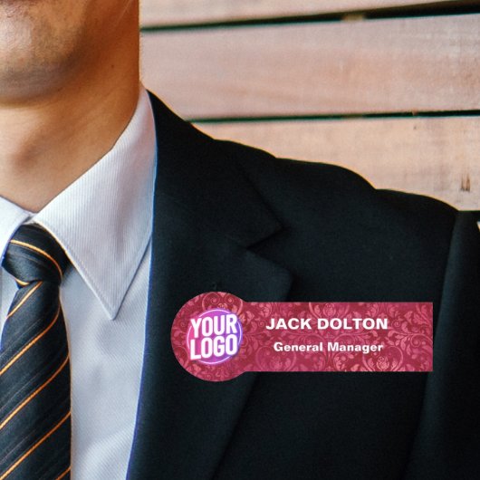 マゼンタゴールドカスタムヴィンテージ従業員名タグ 名札