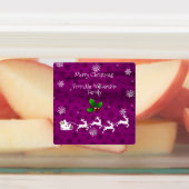 マゼンタサンタそりとトナカイベーキングラベル ラベル (貼付)