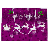 マゼンタサンタズスレイアンドトナカイ抱き枕 ラージペーパーバッグ (裏面)