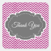 マゼンタシェブロンありがとうステッカー スクエアシール (正面)