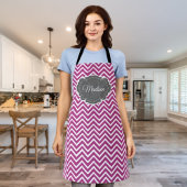 マゼンタシェブロンパーソナライズされたエプロン エプロン