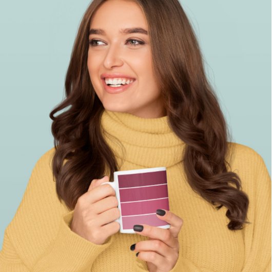 マゼンタシェードカラー調和マグホワイト縁ど コーヒーマグカップ