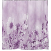 マゼンタシェード野生の花 シャワーカーテン (正面)