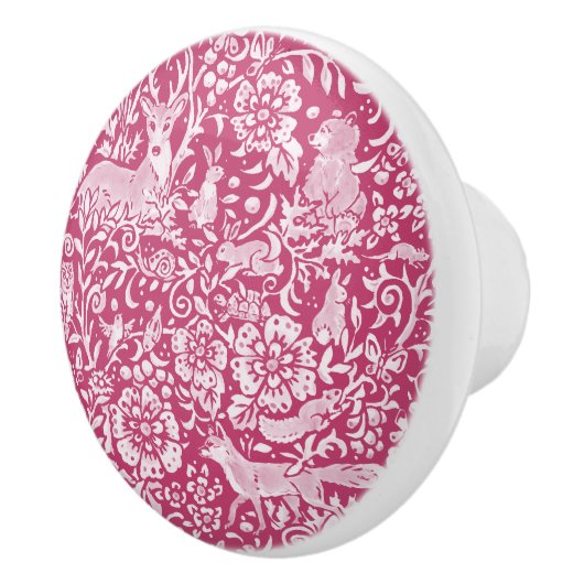 マゼンタシカキツネラビットウッドランドアニマル自然 セラミックノブ (右)