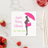 マゼンタシルエットベビーシャワーナプキン スタンダードカクテルナプキン (インサイチュ)