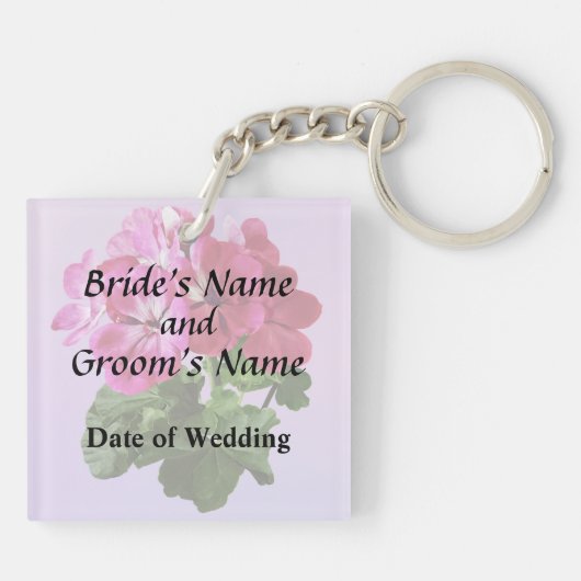 マゼンタジェラニウム結婚の生成物 キーホルダー (裏面)
