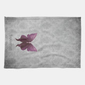 マゼンタジュエリー蝶 キッチンタオル (横)