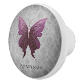 マゼンタジュエリー蝶 セラミックノブ (右)