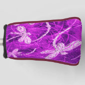 マゼンタスカイの銀色のトンボ魔法 ゴルフヘッドカバー (正面)