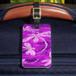 マゼンタスカイの銀色のトンボ魔法 ラゲッジタグ