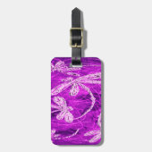 マゼンタスカイの銀色のトンボ魔法 ラゲッジタグ (正面縦)