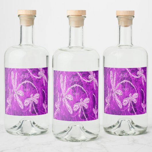 マゼンタスカイの銀色のトンボ魔法 リキュールボトルラベル (ボトル)