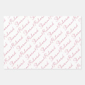 マゼンタスクリプトの書結婚名のViva ラッピングペーパーシート (正面)