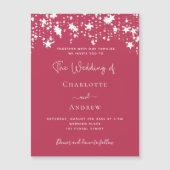 マゼンタスターラグジュアリー結婚ズ マグネット招待状 (正面)