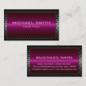 マゼンタステンレスモダン鋼縁ど金 名刺 (正面/裏面)