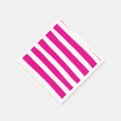 マゼンタストライプとホワイトの不均一な色 スタンダードカクテルナプキン (角)