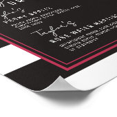 マゼンタストライプフローラシグネチャー結婚ドリンク ポスター (角)