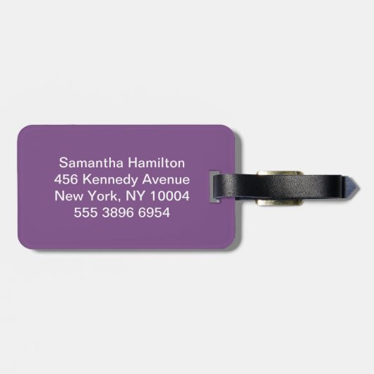 マゼンタストライプ色 | 黄色の赤い色相パーソナライズされたID ラゲッジタグ (裏面横)