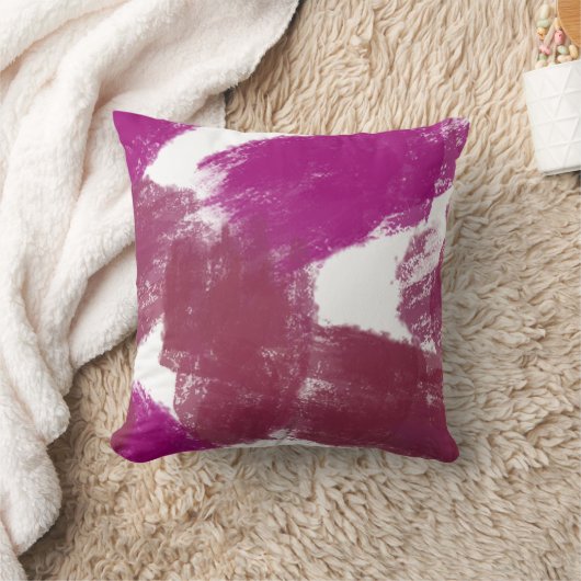 マゼンタストライプ装飾用クッション クッション (ブランケット)