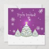 マゼンタスノークリスマスツリー招待状 招待状 (正面)
