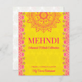 マゼンタセリーブライトイエローメンディ予算招待状 (正面/裏面)