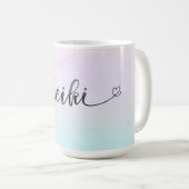 *~*マゼンタターコイズミントブラックグリッター霊気 コーヒーマグカップ (正面右)