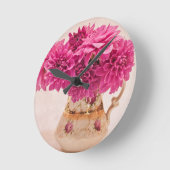 マゼンタダリアスウォールクロック ラウンド壁時計 (傾斜)