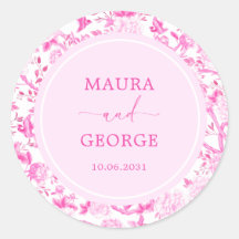 マゼンタチノワズリ花結婚鳥磁器