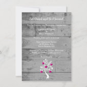 マゼンタツリーのハート結婚のリハーサルディナー 招待状 (正面)