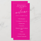 マゼンタデリケート書道誕生日パーティー プログラム (正面/裏面)