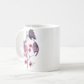 マゼンタトーンの水彩森のベリー コーヒーマグカップ (正面左)