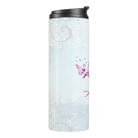 マゼンタドルフィンパーソナライズされたサーマルタンブラー タンブラー (回転左)