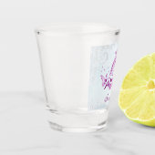 マゼンタドルフィンパーソナライズされたショットガラス ショットグラス (左)