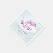マゼンタドルフィンブライダルシャワーナプキン スタンダードカクテルナプキン (角)