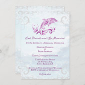 マゼンタドルフィン結婚のリハーサルディナー 招待状 (正面/裏面)